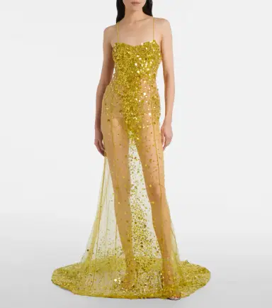 The Attico Sequined sheer mesh gown | Thumbnail 3 The Attico Sequined sheer mesh gown | Thumbnail 3