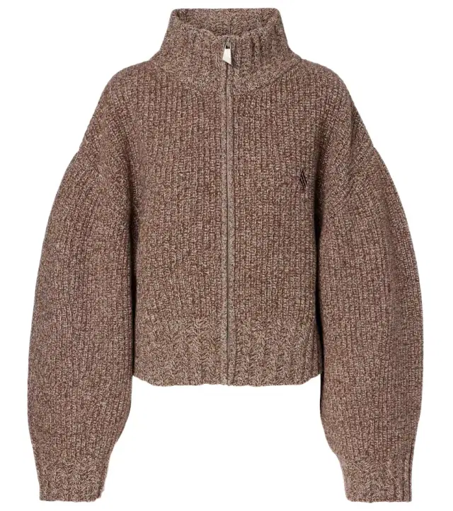 The Attico Embroidered wool and cashmere cardigan