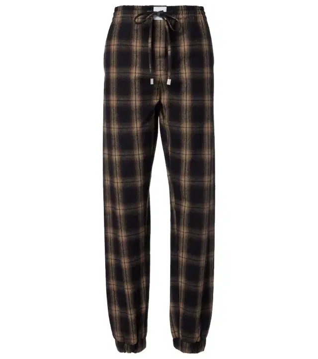 Checked cotton sweatpants