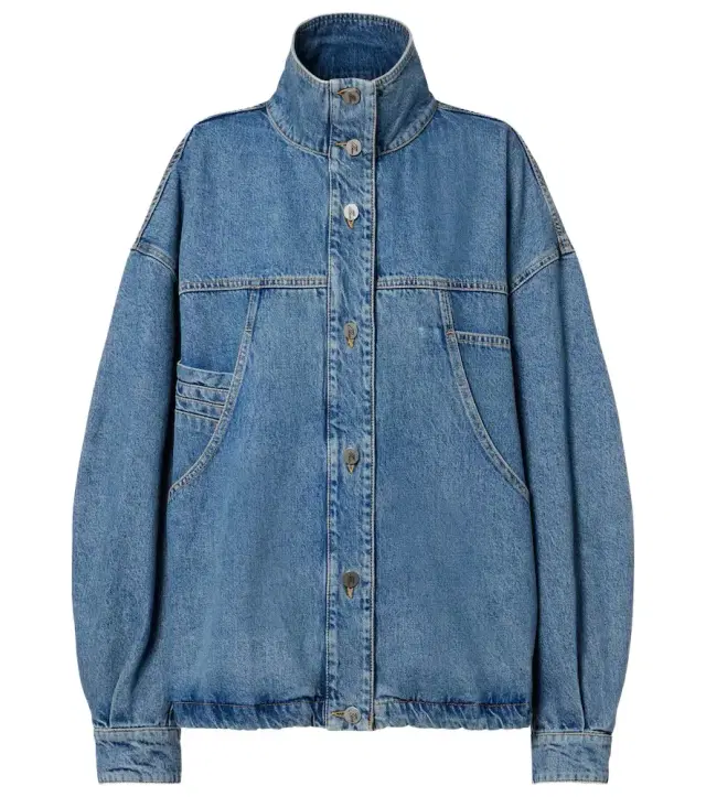 Oversized denim bomber jacket