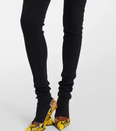 The Attico High-rise cotton jersey stirrup leggings | Thumbnail 2