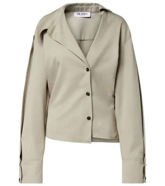Draped wool shirt