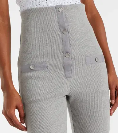 The Attico High-rise cotton jersey stirrup leggings | Thumbnail 2