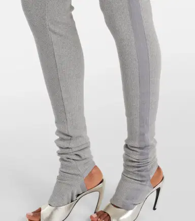 The Attico High-rise cotton jersey stirrup leggings | Thumbnail 3