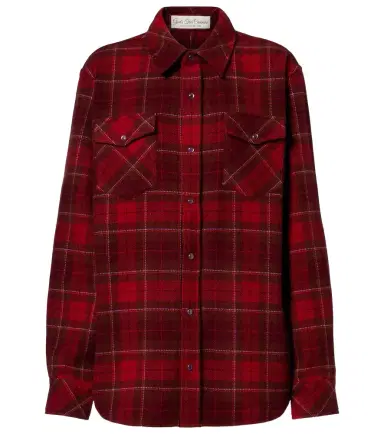 God’s True Cashmere Love Tartan cashmere shirt with amethyst | Thumbnail 1