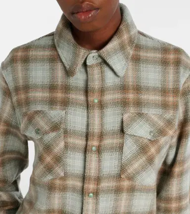 God’s True Cashmere Joy Tartan cashmere shirt with emerald | Thumbnail 2 God’s True Cashmere Joy Tartan cashmere shirt with emerald | Thumbnail 2