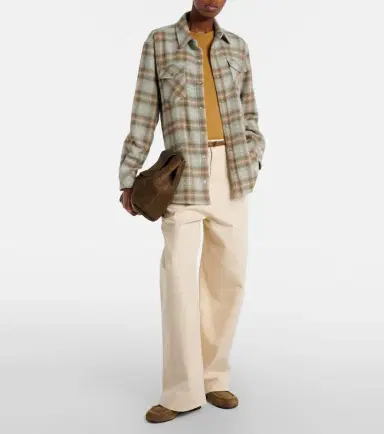 God’s True Cashmere Joy Tartan cashmere shirt with emerald | Thumbnail 4 God’s True Cashmere Joy Tartan cashmere shirt with emerald | Thumbnail 4
