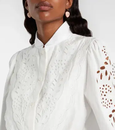 Valentino Embroidered cotton poplin blouse | Thumbnail 2