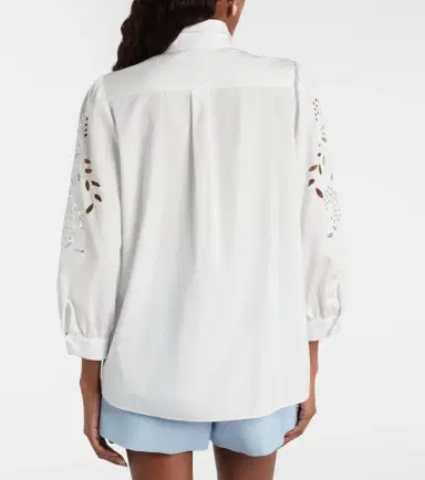 Valentino Embroidered cotton poplin blouse | Thumbnail 4