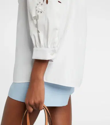 Valentino Embroidered cotton poplin blouse | Thumbnail 5