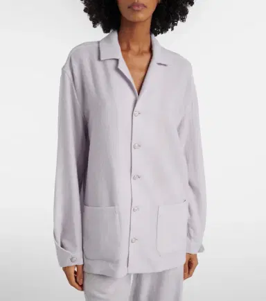 God’s True Cashmere Affirmations cashmere pajama shirt with moonstone | Thumbnail 3 God’s True Cashmere Affirmations cashmere pajama shirt with moonstone | Thumbnail 3