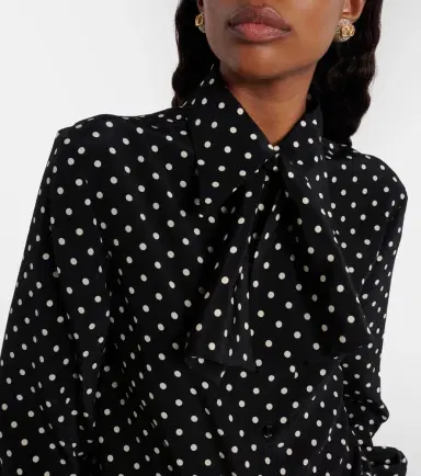 Valentino Bow-detail polka-dots silk shirt | Thumbnail 2 Valentino Bow-detail polka-dots silk shirt | Thumbnail 2