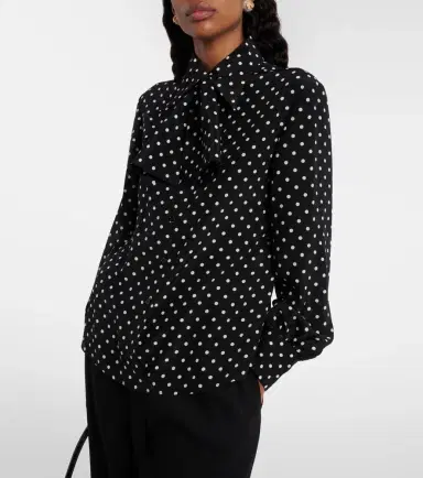 Valentino Bow-detail polka-dots silk shirt | Thumbnail 4 Valentino Bow-detail polka-dots silk shirt | Thumbnail 4