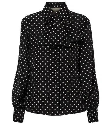 Valentino Bow-detail polka-dots silk shirt | Thumbnail 1 Valentino Bow-detail polka-dots silk shirt | Thumbnail 1