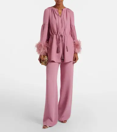 Valentino Cady Couture feather-trimmed tunic | Thumbnail 3