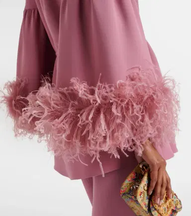 Valentino Cady Couture feather-trimmed tunic | Thumbnail 5
