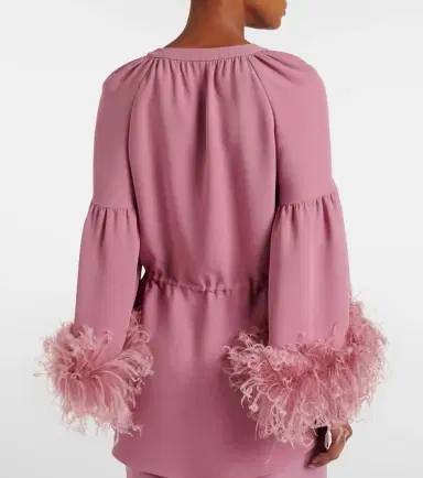 Valentino Cady Couture feather-trimmed tunic | Thumbnail 6