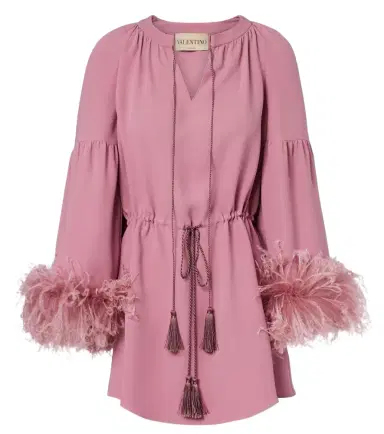 Valentino Cady Couture feather-trimmed tunic | Thumbnail 1