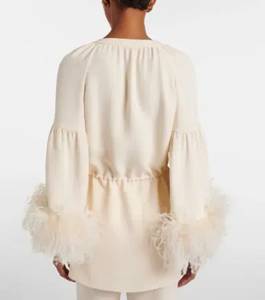 Valentino Cady Couture feather-trimmed tunic | Thumbnail 2 Valentino Cady Couture feather-trimmed tunic | Thumbnail 2
