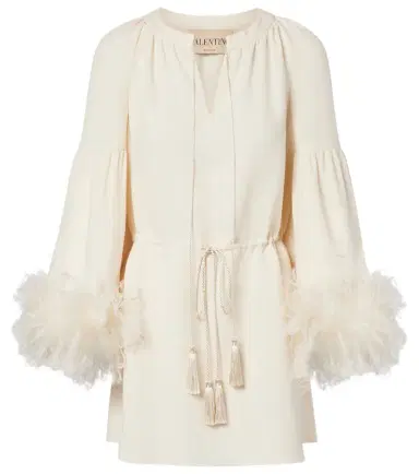 Valentino Cady Couture feather-trimmed tunic | Thumbnail 1 Valentino Cady Couture feather-trimmed tunic | Thumbnail 1