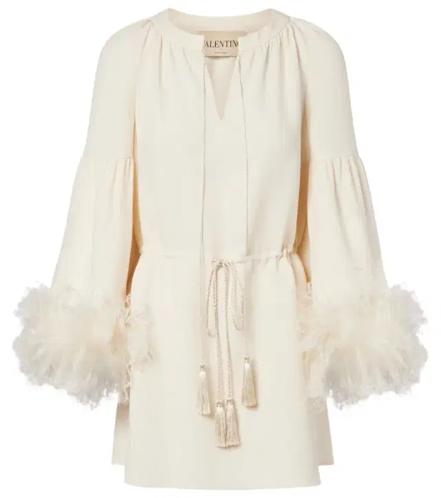Valentino Cady Couture feather-trimmed tunic