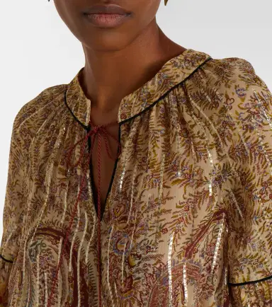 Valentino Paisley feather-trimmed silk-blend blouse | Thumbnail 6 Valentino Paisley feather-trimmed silk-blend blouse | Thumbnail 6