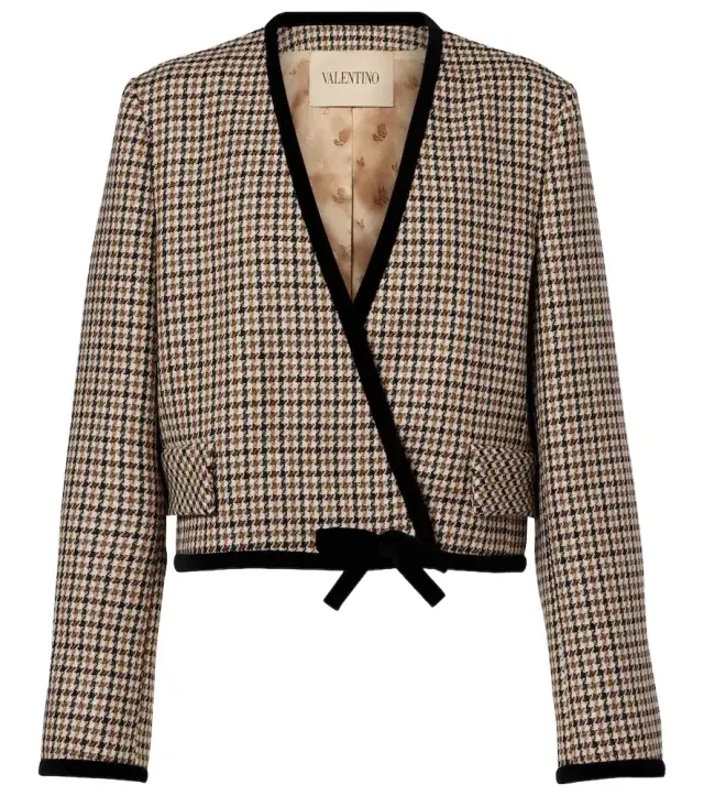 Valentino Houndstooth virgin wool jacket