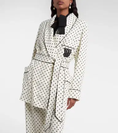 Valentino Plus De Pois belted jacket | Thumbnail 4 Valentino Plus De Pois belted jacket | Thumbnail 4