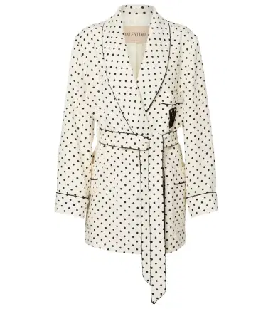Valentino Plus De Pois belted jacket | Thumbnail 1 Valentino Plus De Pois belted jacket | Thumbnail 1