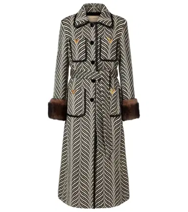 Valentino VGold shearling-trimmed wool-blend coat | Thumbnail 1 Valentino VGold shearling-trimmed wool-blend coat | Thumbnail 1