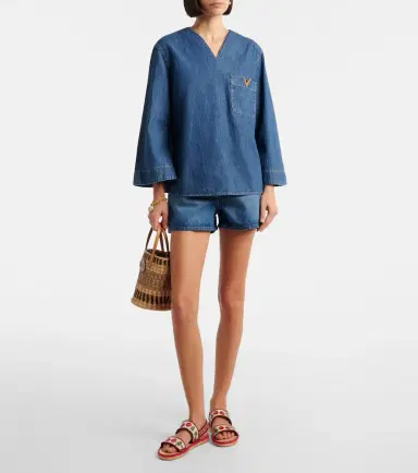 Valentino VGold chambray top | Thumbnail 4
