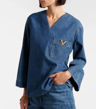 Valentino VGold chambray top | Thumbnail 5