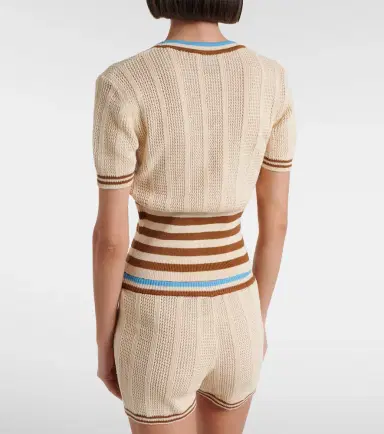 Valentino Open-knit striped cotton cardigan | Thumbnail 4