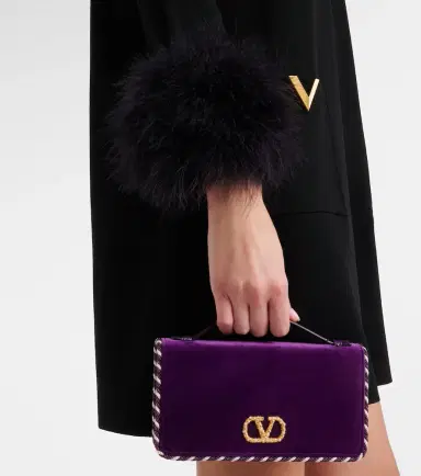 Valentino VLogo feather-trimmed turtleneck minidress | Thumbnail 4 Valentino VLogo feather-trimmed turtleneck minidress | Thumbnail 4
