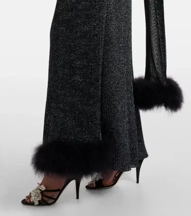 Valentino Feather-trimmed lamé maxi dress | Thumbnail 2 Valentino Feather-trimmed lamé maxi dress | Thumbnail 2