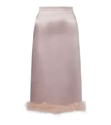Valentino Feather-trimmed high-rise midi skirt | Thumbnail 1