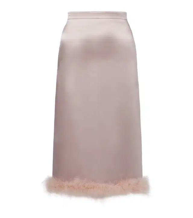 Valentino Feather-trimmed high-rise midi skirt