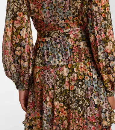 Valentino Floral plissé tiered silk midi skirt | Thumbnail 3 Valentino Floral plissé tiered silk midi skirt | Thumbnail 3