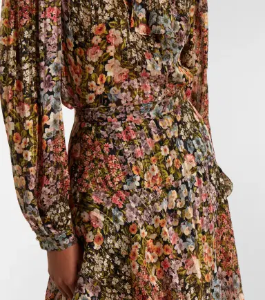 Valentino Floral plissé tiered silk midi skirt | Thumbnail 6 Valentino Floral plissé tiered silk midi skirt | Thumbnail 6