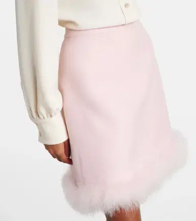 Valentino Crepe Couture feather-trimmed miniskirt | Thumbnail 5 Valentino Crepe Couture feather-trimmed miniskirt | Thumbnail 5