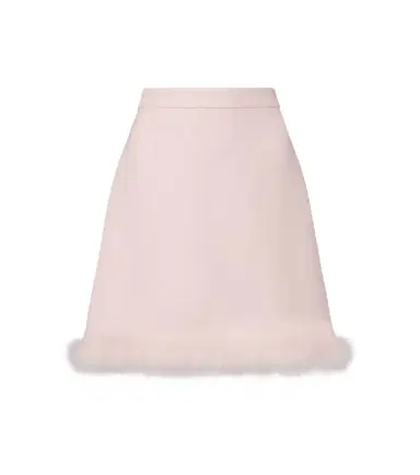 Valentino Crepe Couture feather-trimmed miniskirt | Thumbnail 1 Valentino Crepe Couture feather-trimmed miniskirt | Thumbnail 1