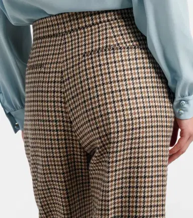 Valentino Houndstooth cropped virgin wool flared pants | Thumbnail 4 Valentino Houndstooth cropped virgin wool flared pants | Thumbnail 4