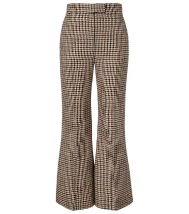 Valentino Houndstooth cropped virgin wool flared pants | Thumbnail 1 Valentino Houndstooth cropped virgin wool flared pants | Thumbnail 1