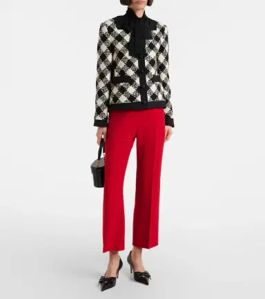 Valentino VLogo cropped virgin wool crêpe straight pants | Thumbnail 2 Valentino VLogo cropped virgin wool crêpe straight pants | Thumbnail 2