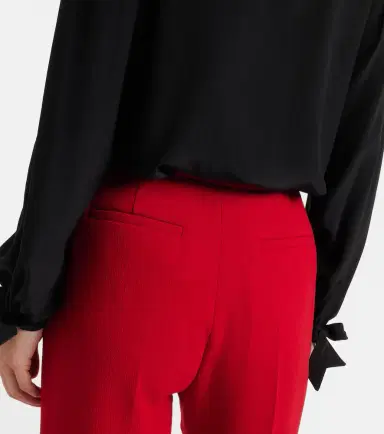 Valentino VLogo cropped virgin wool crêpe straight pants | Thumbnail 4 Valentino VLogo cropped virgin wool crêpe straight pants | Thumbnail 4