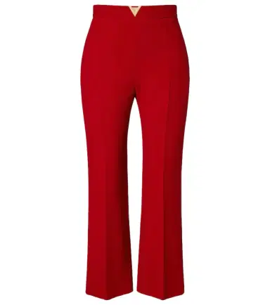 Valentino VLogo cropped virgin wool crêpe straight pants | Thumbnail 1 Valentino VLogo cropped virgin wool crêpe straight pants | Thumbnail 1