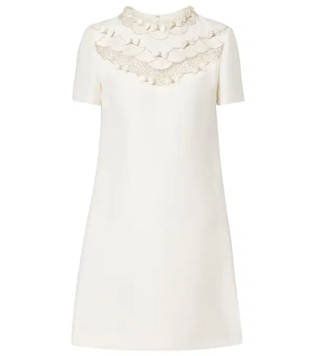 Valentino Crepe Couture bow-detail embellished minidress