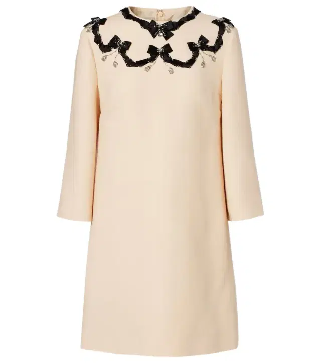 Valentino Crepe Couture embellished minidress