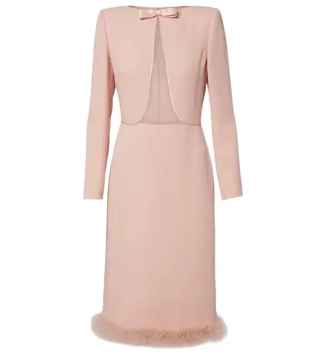 Valentino Cady Couture feather-trimmed midi dress
