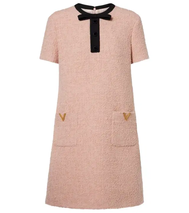 VGold wool-blend tweed minidress